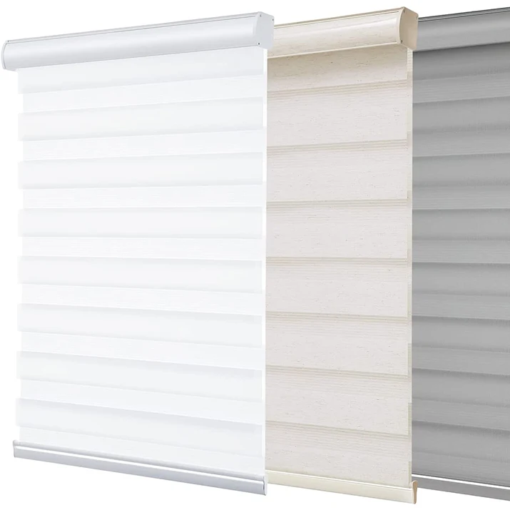 Tuya Zigbee Alexa Voice Remote Control Smart Window Blinds Double Layer Blinds Blackout zebra Roller Blinds for Window