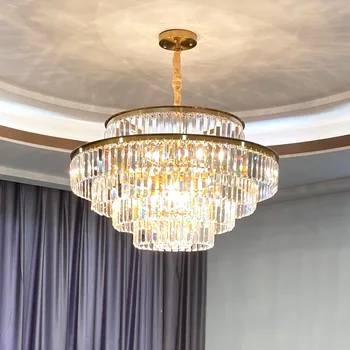 Modern Simplicity House Hold Light Luxury Fashion Personality Villa Hotel Crystal Chandeliers For Home