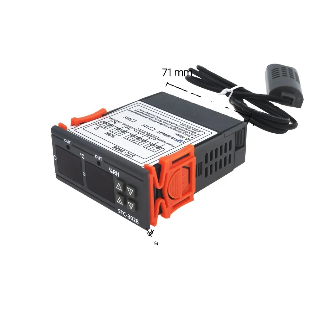 Contrôleur Numérique Température & Humidité STC-3028 - Double Affichage, Calibration, Pour Cave à Vin, Fermentation Ou Serre