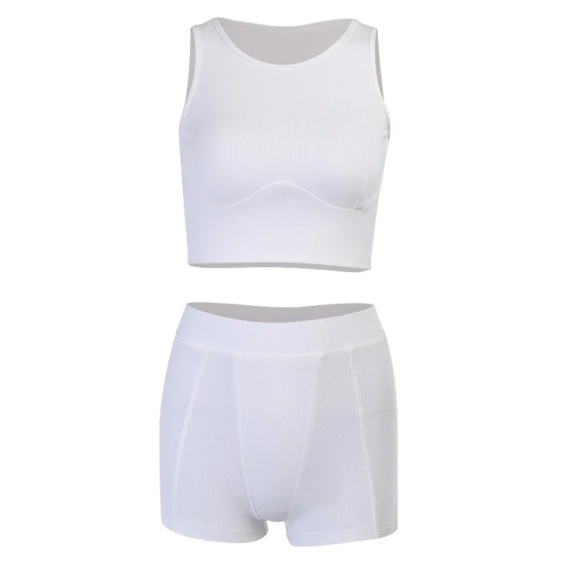 Casual Solid Two-piece Set, Crop Tank Top & High Waist Drawstring Shorts  Outfits, Women's Clothing - Temu Romania