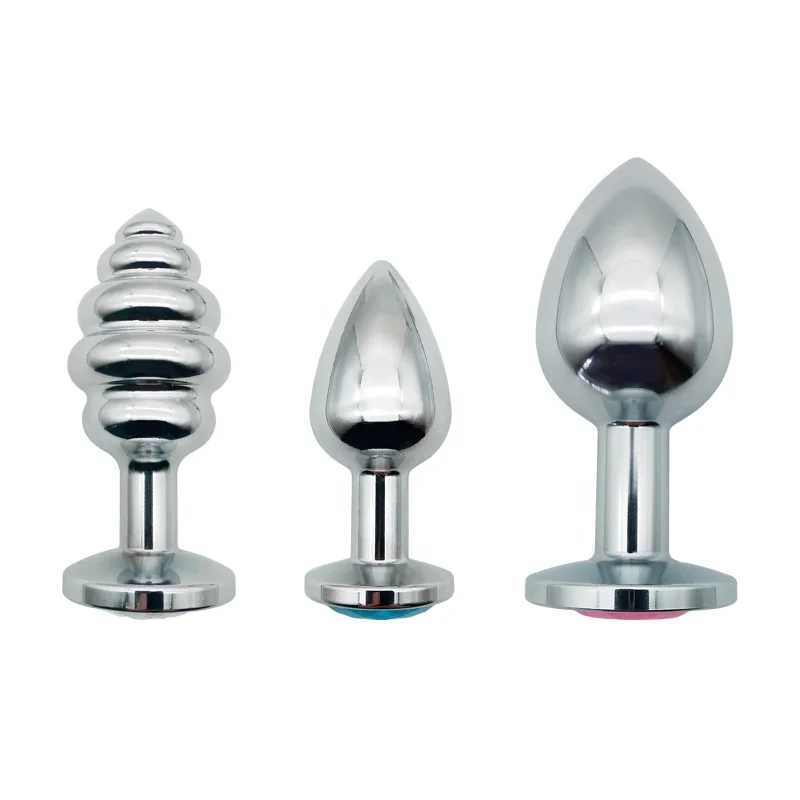 bestes gleitgel wasser Anal Butt Plug STAINLESS Anal Plug Prostate Massager Jewel Sex Toy S/M/L  3Pc Set main image 0