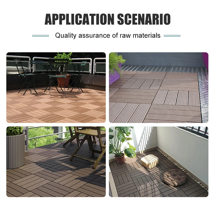 28-Pack WPC Deck Tiles - 12x12 Rosewood Outdoor Flooring For Patio & Garden, Easy DIY Installation