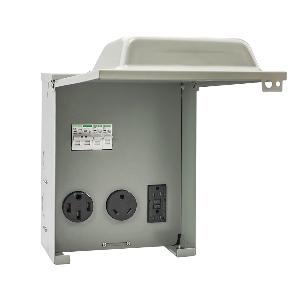 Rv Panel Outlet With A 20,30,50 Amp Receptacle Installed Prewired