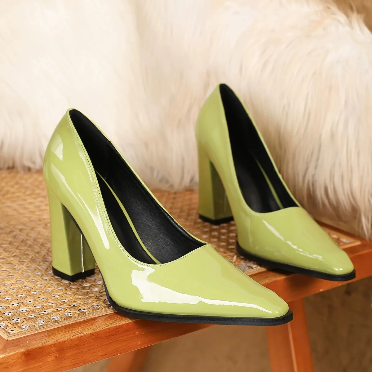 HOT Aldo Shoes Neon Yellow Wedges Block Heels Neon Yellow