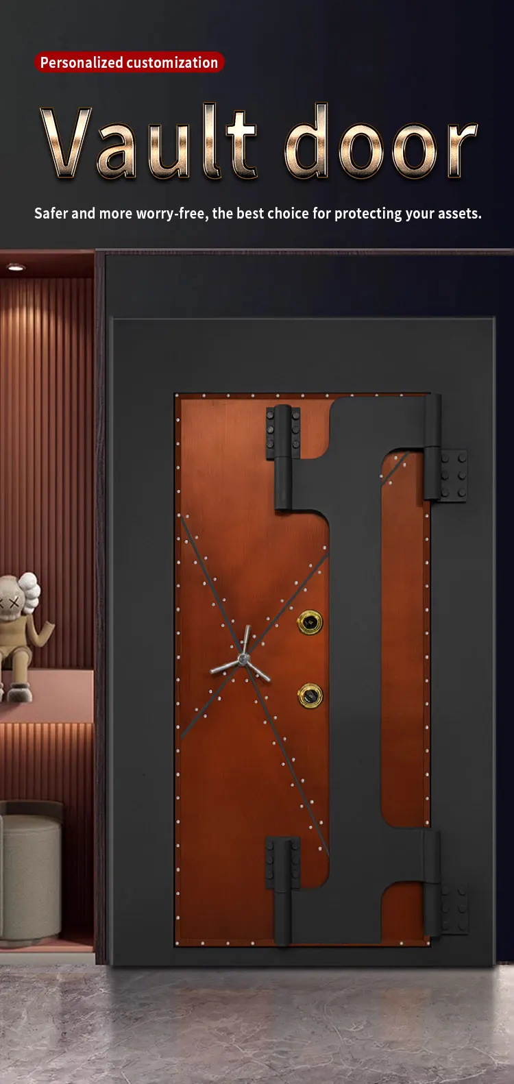 CEQSAFE Custom High-Quality Bank Security Steel Strong Safe Room Door Metal Vault Door supplier