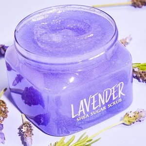 Hot Seller OEM Shea Butter Soothing Calm Exfoliating Lavender Shea Sugar Face Body Scrub