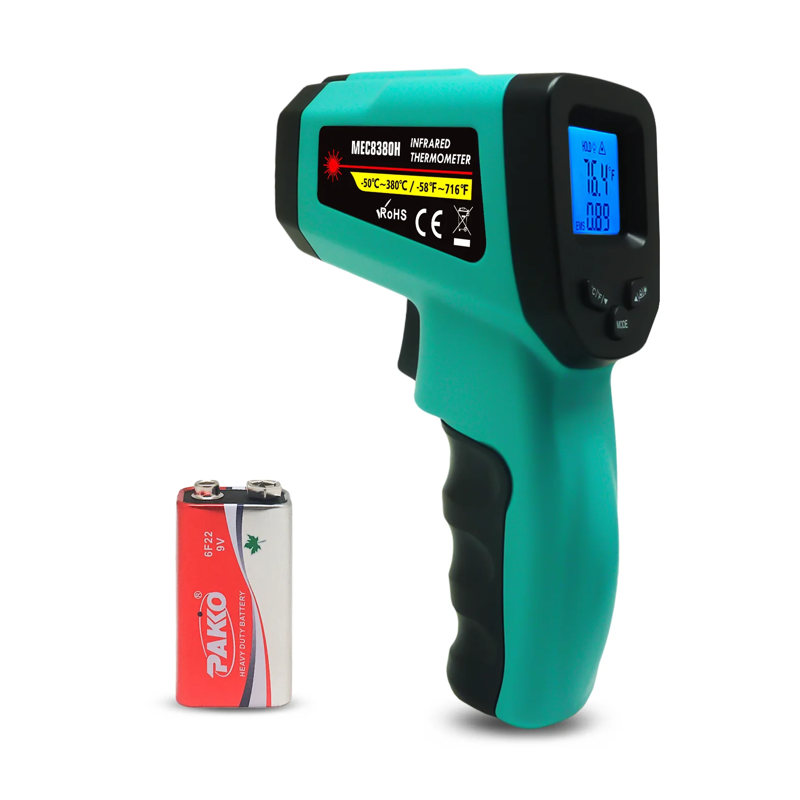 Hand Held Thermometer Gun Shape Laser Non-Contact Smart Electronic  Thermometer Digital for Industry