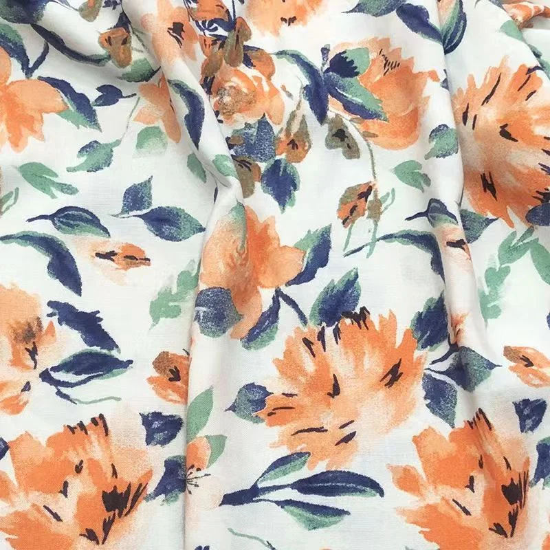 95%polyester 5% Spandex 4 Way Stretch Fabric Printed Fabric for Women's Clothing