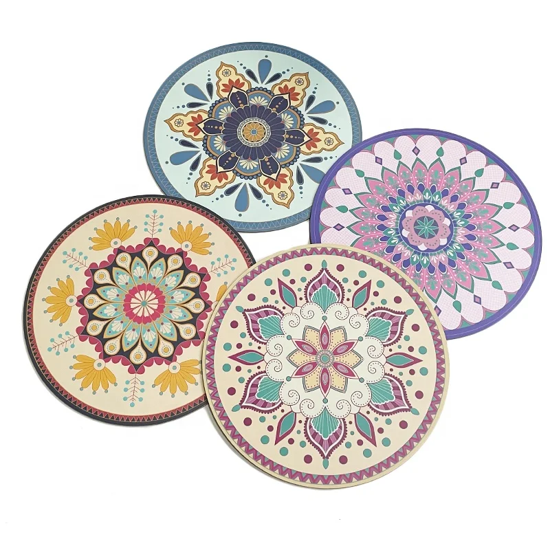 Wholesale Custom Restaurant Luxury Retro Mandala Coffee Coaster