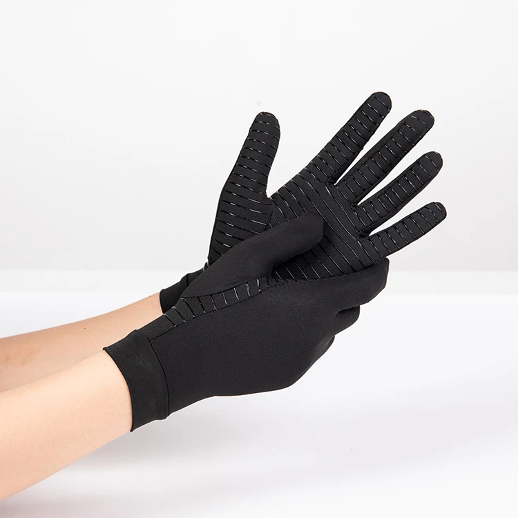 Производитель обезболивающих полнопальцевых антибактериальных черных медных перчаток для сжатия артрита