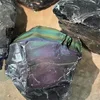 Ossidiana arcobaleno grezza, cristallo di pietra preziosa.