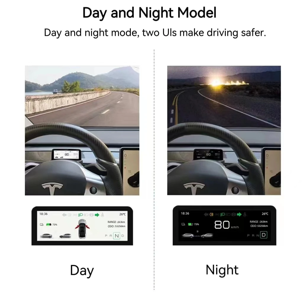 For Tesla Model 3 Model Y Digital Head Up Lcd Dashboard Intelligent