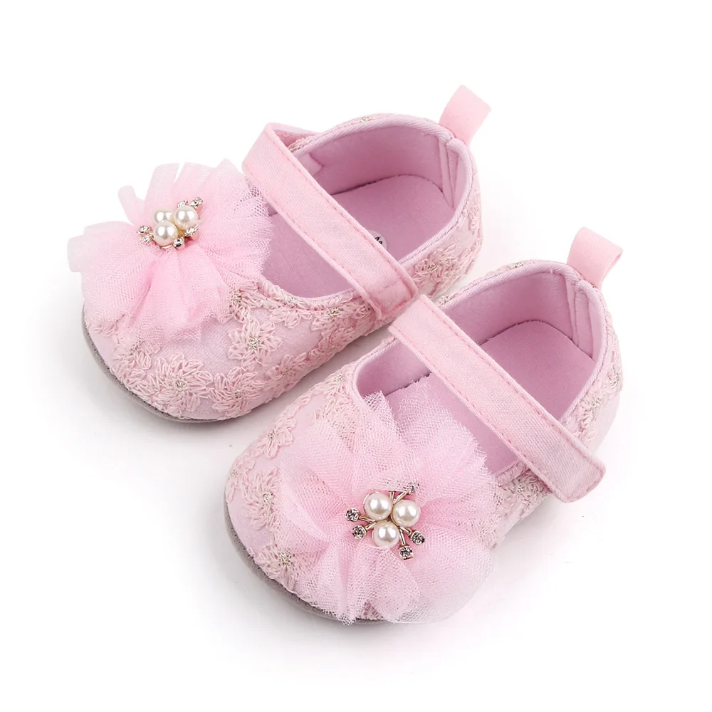 2025 Beautiful Flower Girls Princess ShoesTPR Sole Non-slip Baby Shoes Walking Toddler Shoes supplier