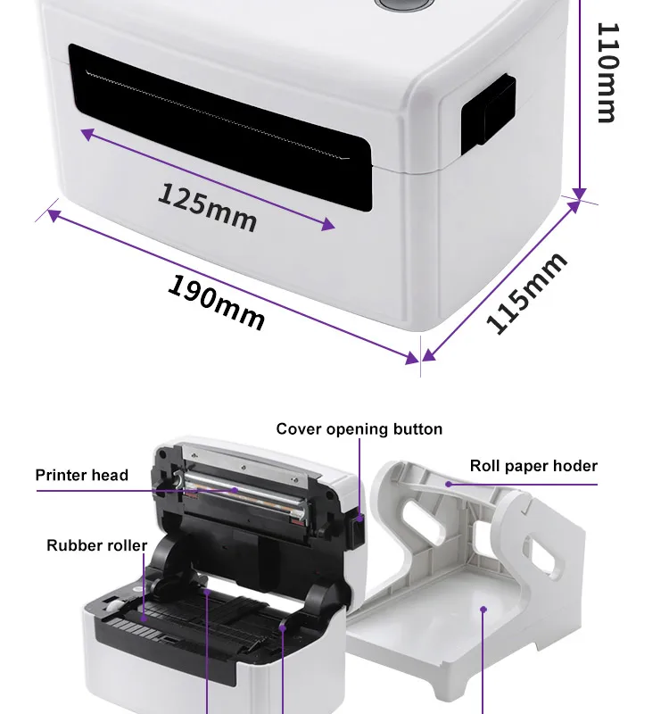 Hoin Postage 4 Inch Thermal Printer 4*6 Shipping Express Label Sticker