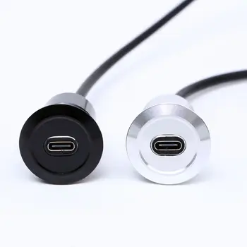 22mm USB-C Female to Male Connectors Panel Mount USB C Socket with 100cm Extension Cable TYPE Metal 100cm Extendcable
