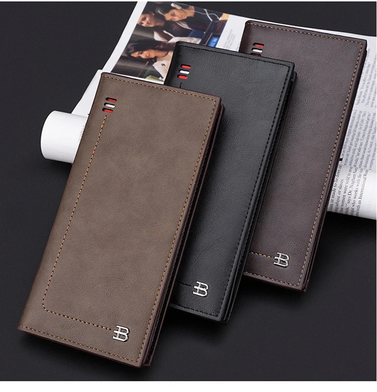 fashionable manufacturers premium designer slim luxury card money holder purse long leather men wallet for mens