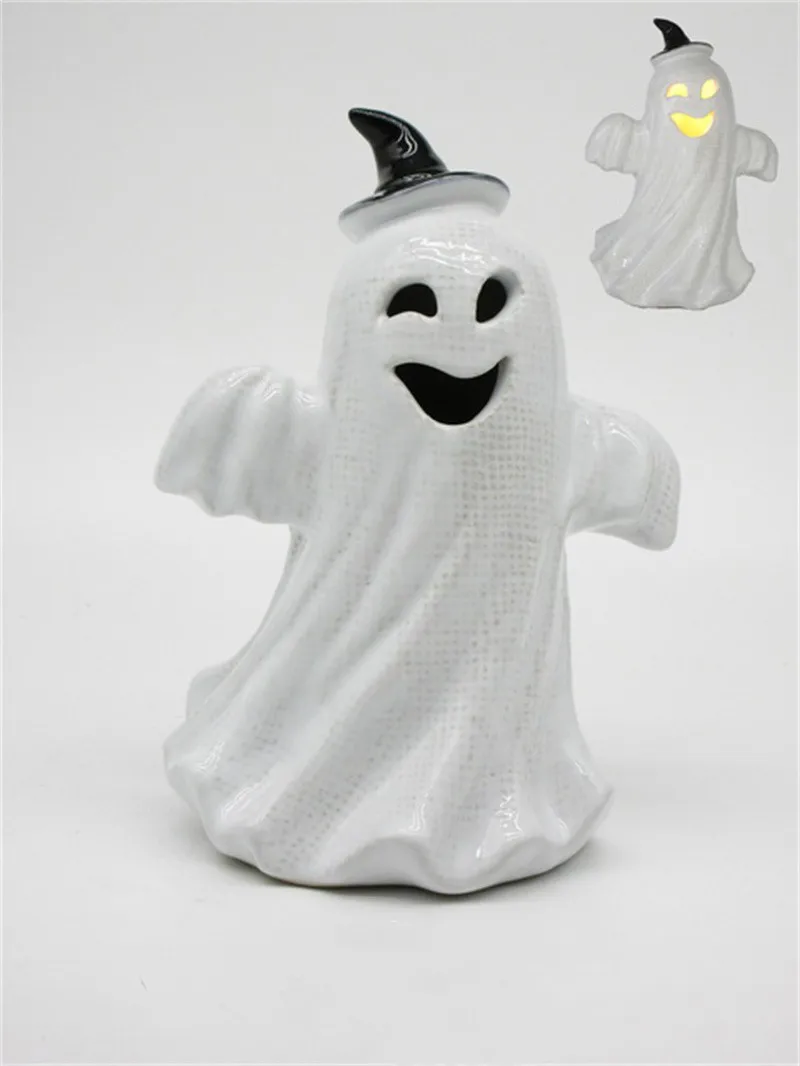 Retro Cute Ghost Ceramic Candlestick Funny Ceramic Candle Containers ...