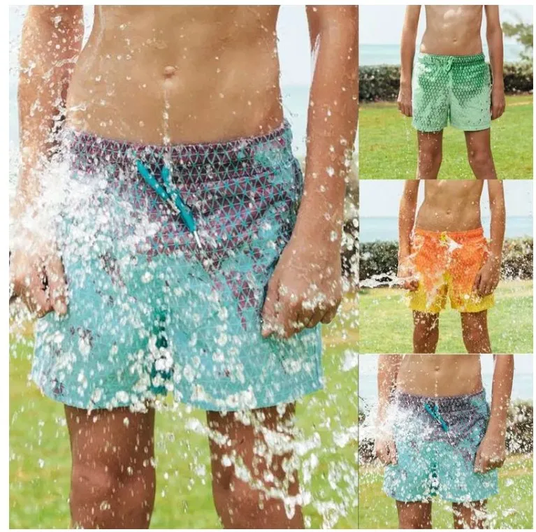 Wholesale Men's Swimming Change Color Quick Dry Swim Short Trunks Custom Summer Beach Swimwear Shorts743_voghion.com