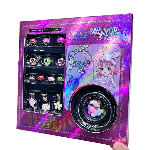 2024 Most Popular Children's Decoration Set Gift Box for Girls DIY Bracelet Jewelry Making Set for Girls Beauty Game Set Toys