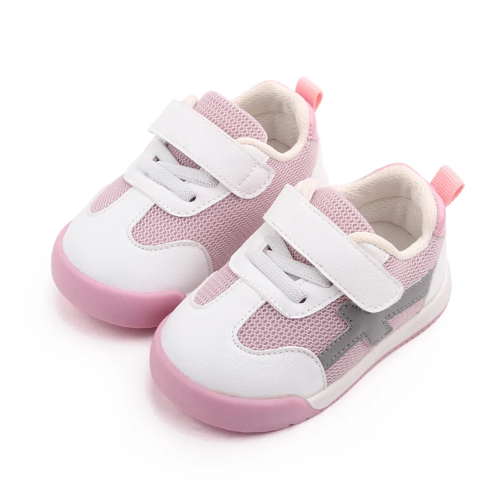 Baby Toddler First-Walking Trainers Sneakers Rubber Sole Infant Boys Girls Soft Kid Cute Walking Athletic Running Shoes factory