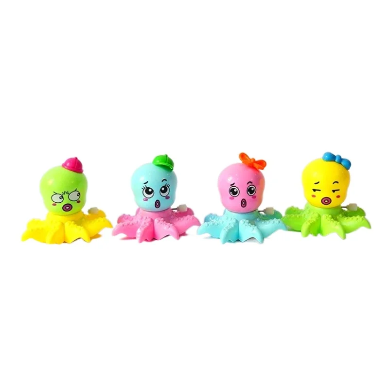 Best selling children’s toy clockwork cartoon little octopus plastic inertia wind up toy