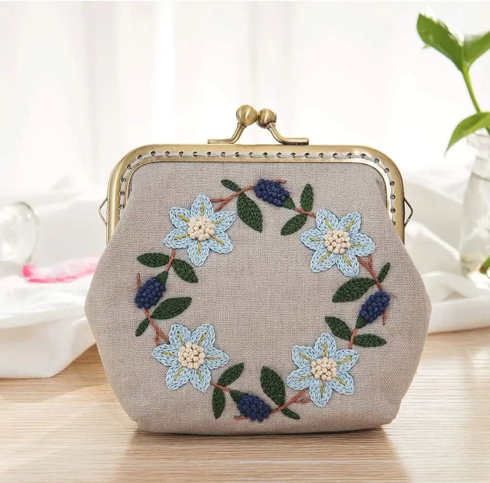 Cross Stitch Embroidery Plastic Canvas Purse  Diy leather bag, Canvas bag  diy, Embroidered clutch bag