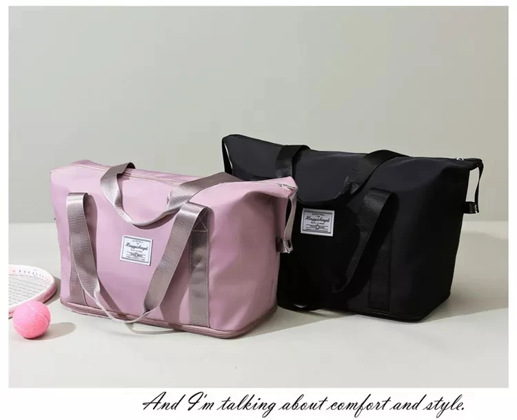 Large Capacity Folding Travel Duffel Bag Expandable Tote Women Foldable ...