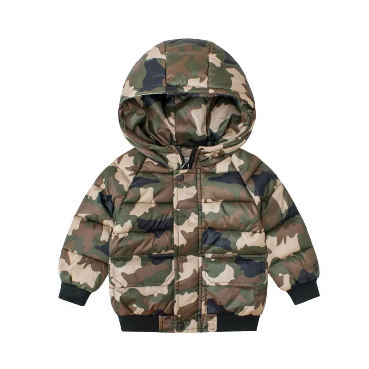Toddler Baby Boy Girl Winter Hooded Clothes Camouflage Coat Jacket Kids Outwear 