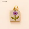 White Purple Flower charm