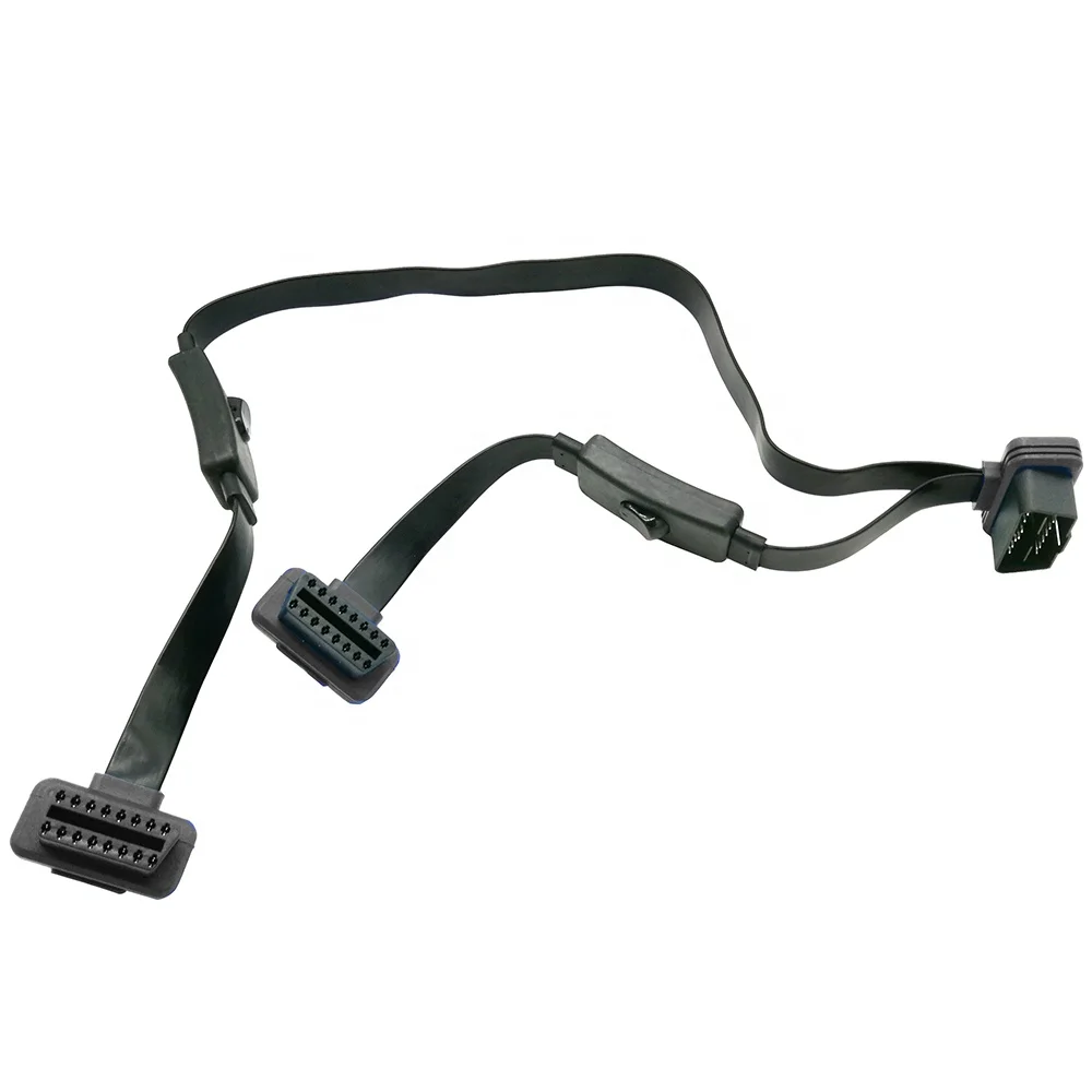 24v Obd Cable 1 Male To 2 Female Flat Cable With 2 Switches Control