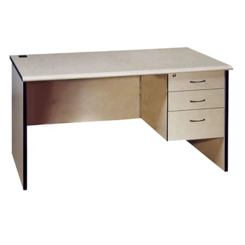 White Mdf Laminated Top Teacher Office Table With 3 Drawers - Buy ...