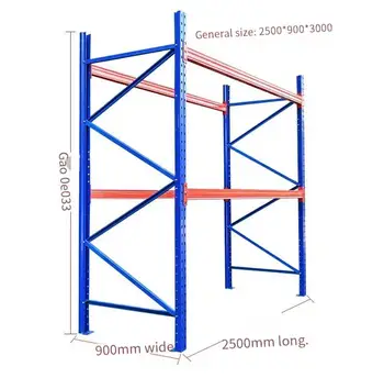 Heavy iron plate shelf for warehouse, blue and orange, with each layer bearing 500KG-1000KG