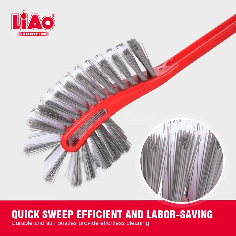 LiAo Multifunctional Large Plastic Toilet Cleaning Brush Easy-to-Use Long Handle for Home Bathroom Cleaning Durable PP Bristle