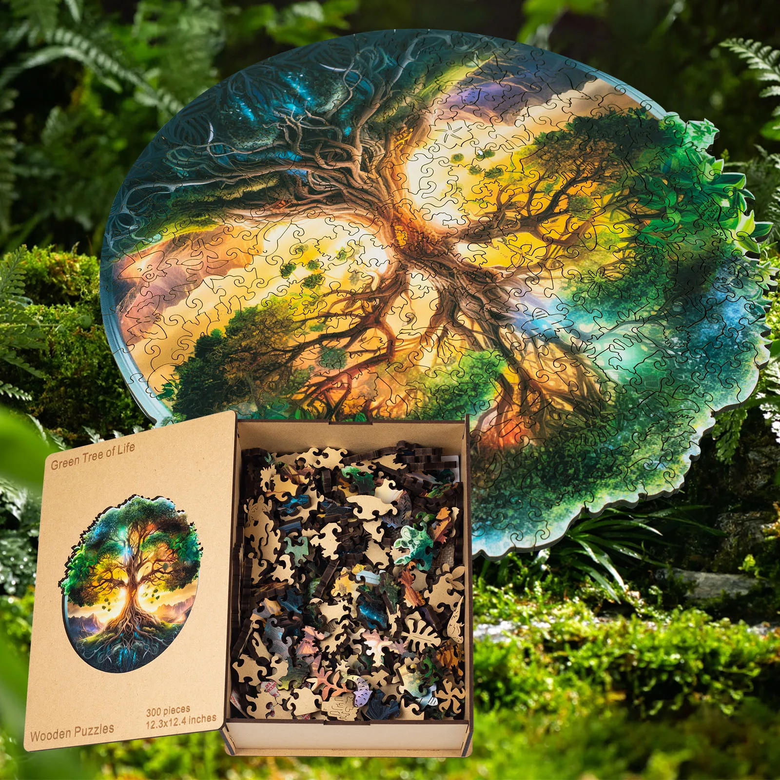 Factory Direct Sales Support Customization Animal Shaped Tree of Life Kids Toys Wooden Jigsaw Puzzles for Family Game Play