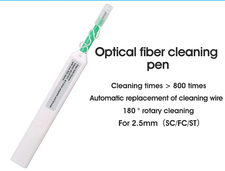 One-Click Cleaner Optical Fiber Cleaner Pen Cleans 2.5mm SC FC ST and MU Connector Over 800 Times Fiber Cleaner