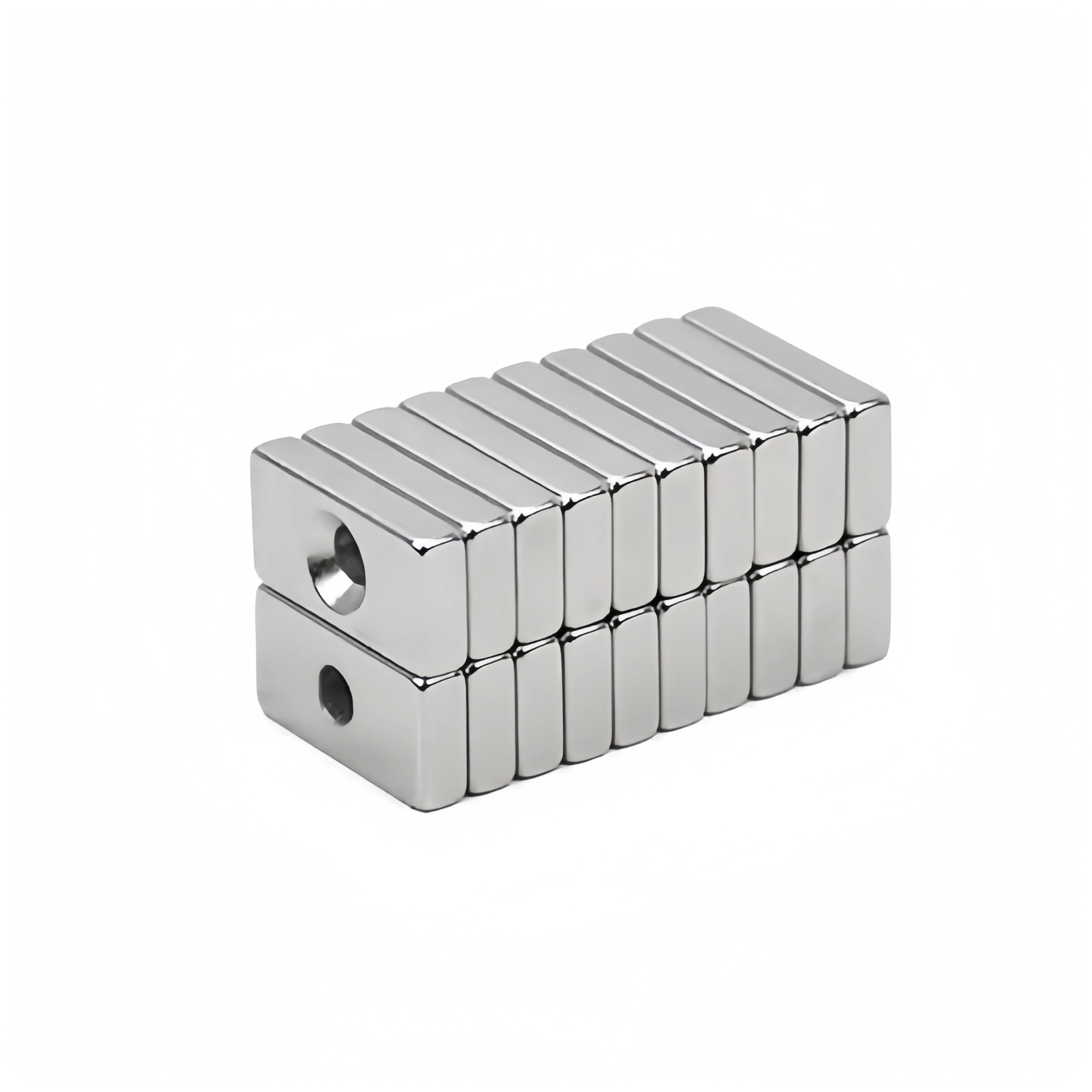 Strong Magnetic Square with Countersunk Hole Neodymium Magnet Rectangular Sheet Door Magnets for Furniture Cabinet Doors