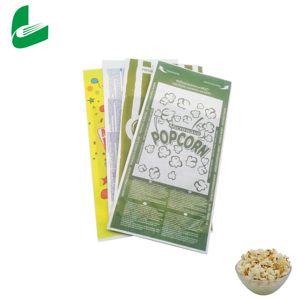Huafeng logo customized  kraft microwave popcorn paper bag for food packaging