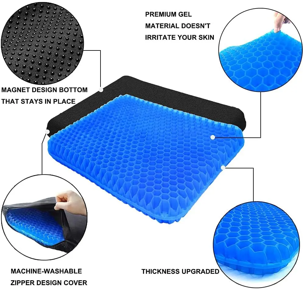 Office Household Hotel Slow Rebound Tpe Seat Cushion Antislip Ergonomic Hip Cushion Cooling Tpe