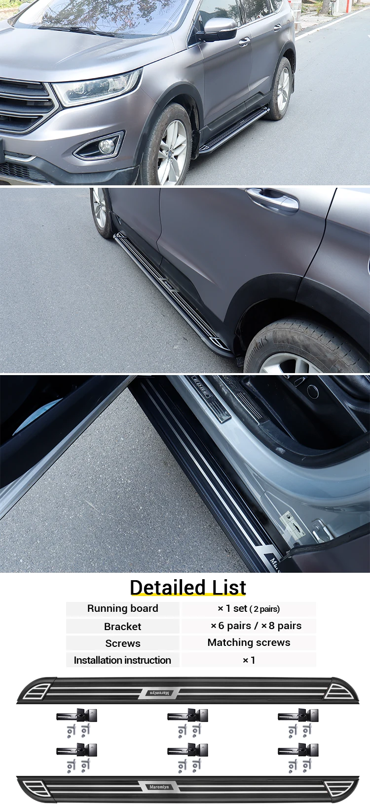 Maremlyn Universal Running Board Auto Body Kit Parts Suv Side Pedal Bar