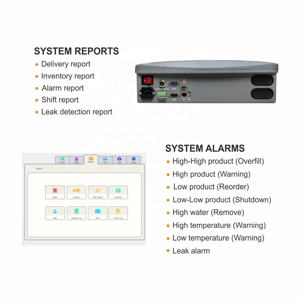 Wireless Automatic Tank Gauge Fuel Management System for Gas Station