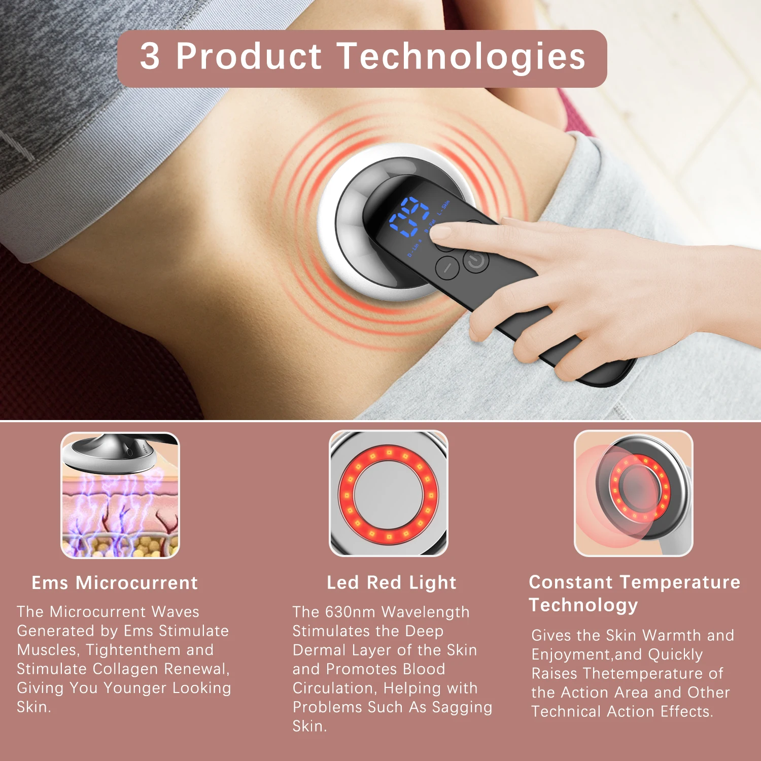 Cellulite Massager With Wireless Handheld Deep Tissue Infrared Heat Electric Anti Cellulite 6880