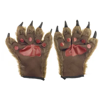 Halloween Bear Paw Gloves Cosplay Werewolf Gloves Costume Party Prank ...