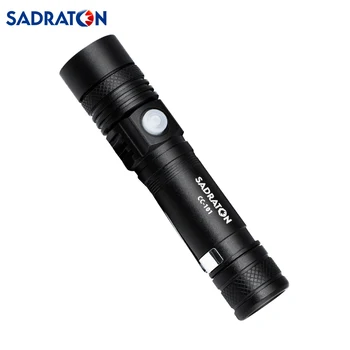 Custom outdoor waterproof camping telescopic zoom led small flash light 18650 battery usb rechargeable t6 flashlight & torch
