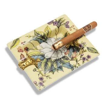 Hot Luxury Rectangle European Style Ceramic Cigar Ashtray Fine Cigar Accessories Cigar Ashtrays