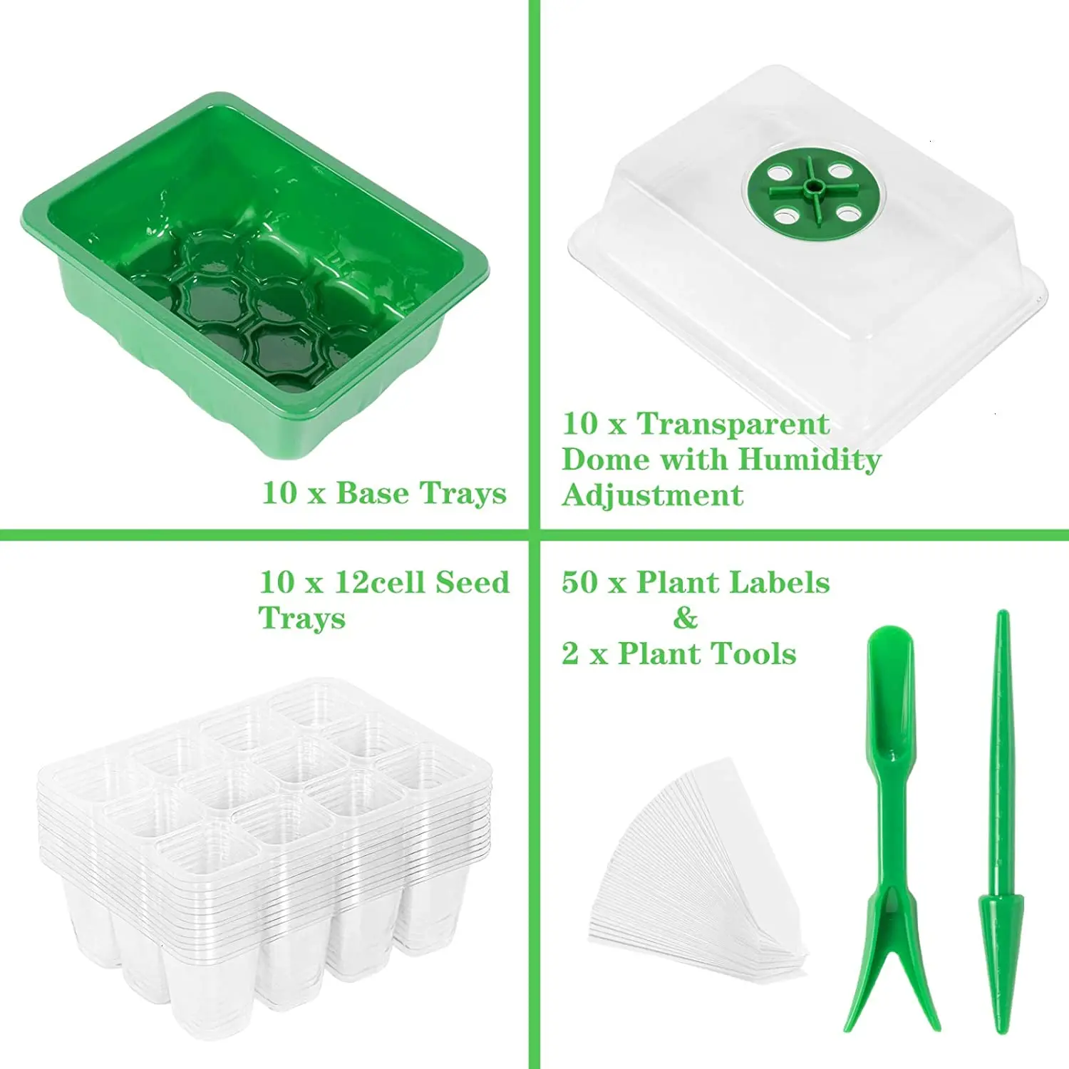 200 Cells Plug Seed Trays For Plant Propagation Nursery Seedling