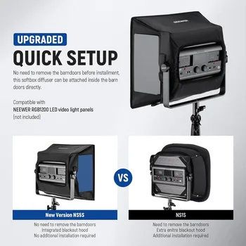 NEEWER 14.6"x13.6"/37x34.5cm  Upgraded Softbox Diffuser for RGB1200 LED Video Light Panel detail image