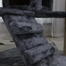 Custom 2 3 4 Level Multi Layer Wood Cat Tower Toy For Big Cats Scratching Post Cat Tree Towe NO 6