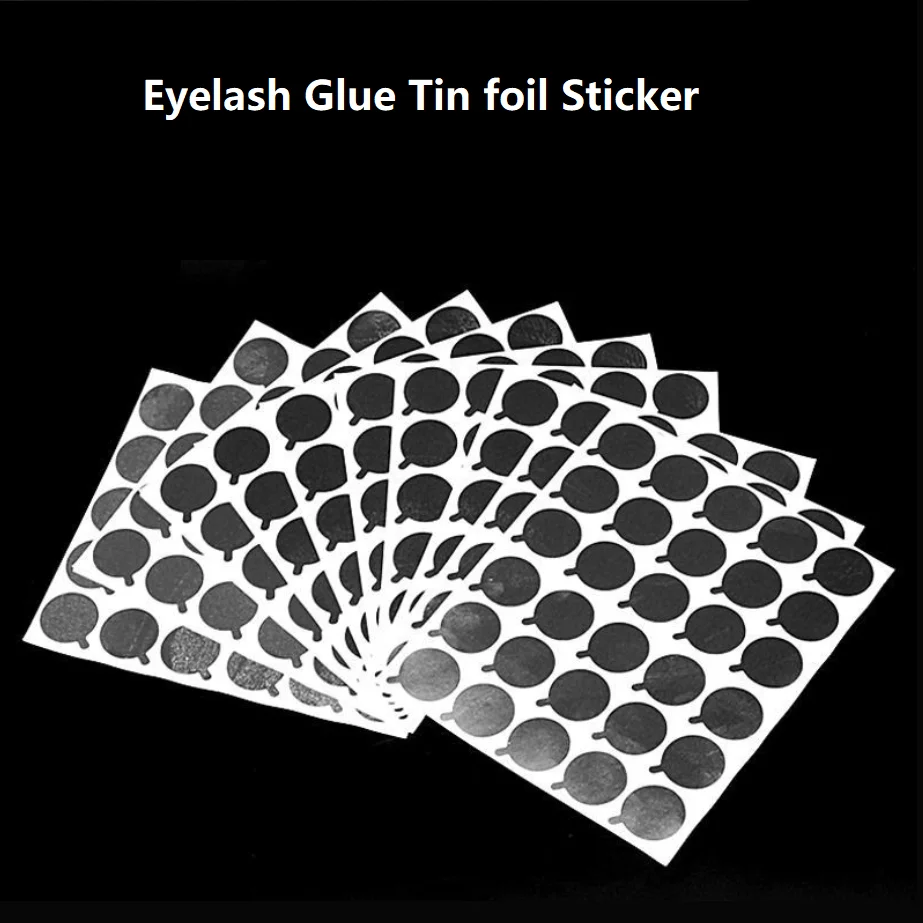 Grafting Eyelash Tin foil Glue Sticker Disposable Aluminum Gasket Waterproof Self-adhesive Silver Extend Glue holder 300pcs/bag