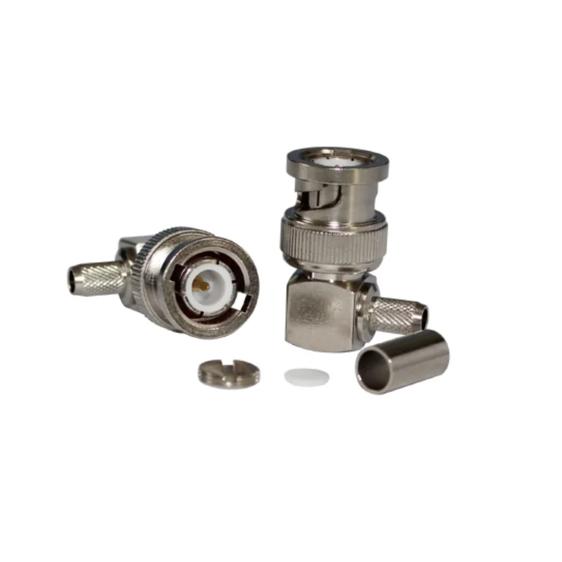 product high performance factory bnc c jw3 connector crimp rg58 rg142 angle male bnc rf connector-2