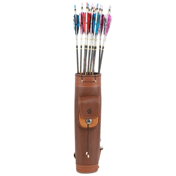 Carquois En Cuir Bantoro Craft – Porte-flèches Cuir Véritable, Pour Arc Longue/recurve, Taille Moyenne Ou Grande, Réglable, Finition Artisanale